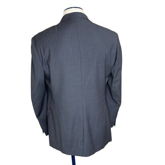DKNY Men’s Gray 100% Virgen Wool Suit Jacket Blazer Sise M Single Breasted - Picture 2 of 12